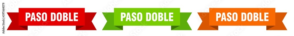 paso doble ribbon. paso doble isolated paper sign. banner paso doble ribbon. paso doble isolated paper sign. banner