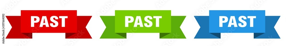 past ribbon. past isolated paper sign. banner past ribbon. past isolated paper sign. banner