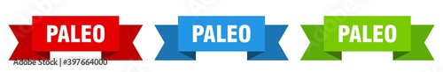 paleo ribbon. paleo isolated paper sign. banner