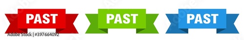 past ribbon. past isolated paper sign. banner