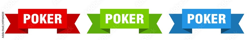 poker ribbon. poker isolated paper sign. banner poker ribbon. poker isolated paper sign. banner