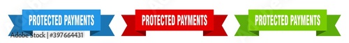 protected payments ribbon. protected payments isolated paper sign. banner