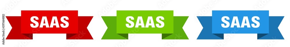 saas ribbon. saas isolated paper sign. banner saas ribbon. saas isolated paper sign. banner