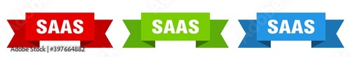 saas ribbon. saas isolated paper sign. banner