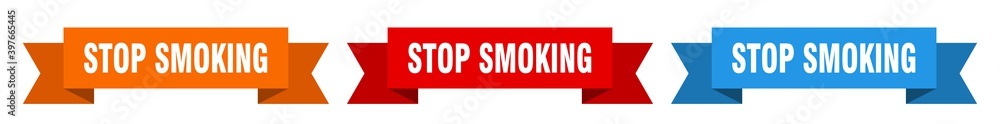 stop smoking ribbon. stop smoking isolated paper sign. banner stop smoking ribbon. stop smoking isolated paper sign. banner