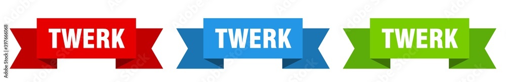 twerk ribbon. twerk isolated paper sign. banner twerk ribbon. twerk isolated paper sign. banner