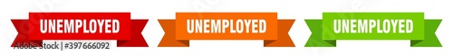 unemployed ribbon. unemployed isolated paper sign. banner