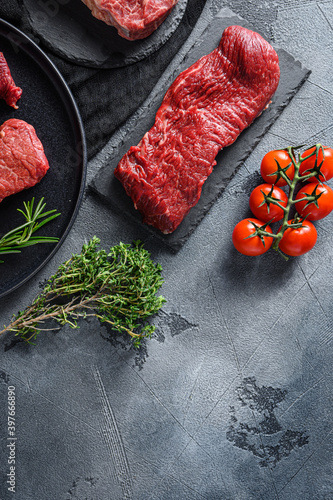 Raw tri tip,bottom sirloin, or tri-tip, triangle roastcut black angus organic steak