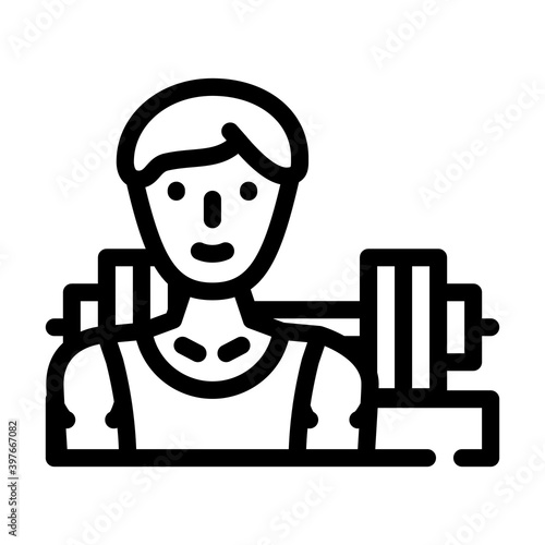 powerlifting sport line icon vector illustration black