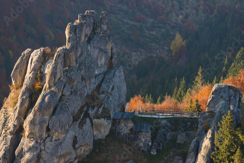 Tustan, rocks and fortress photo