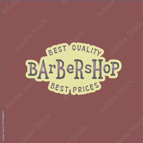 Vector illustration of barbershop lettering for banner  leaflet  poster  clothes  logo  advertisement design. Handwritten text for template  signage  billboard  printing  price list of the barbers 