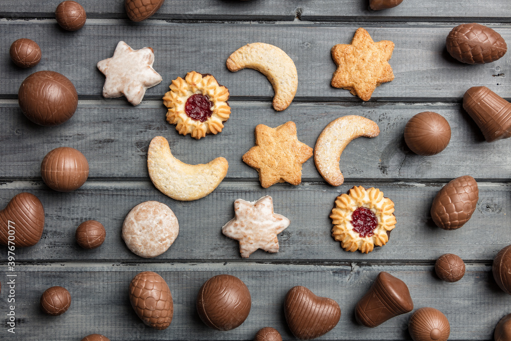 Delicious Christmas chocolate and sweets for the holiday period Delicious Christmas chocolate and sweets for the holiday period
