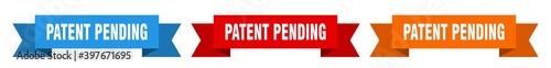 patent pending ribbon. patent pending isolated paper sign. banner