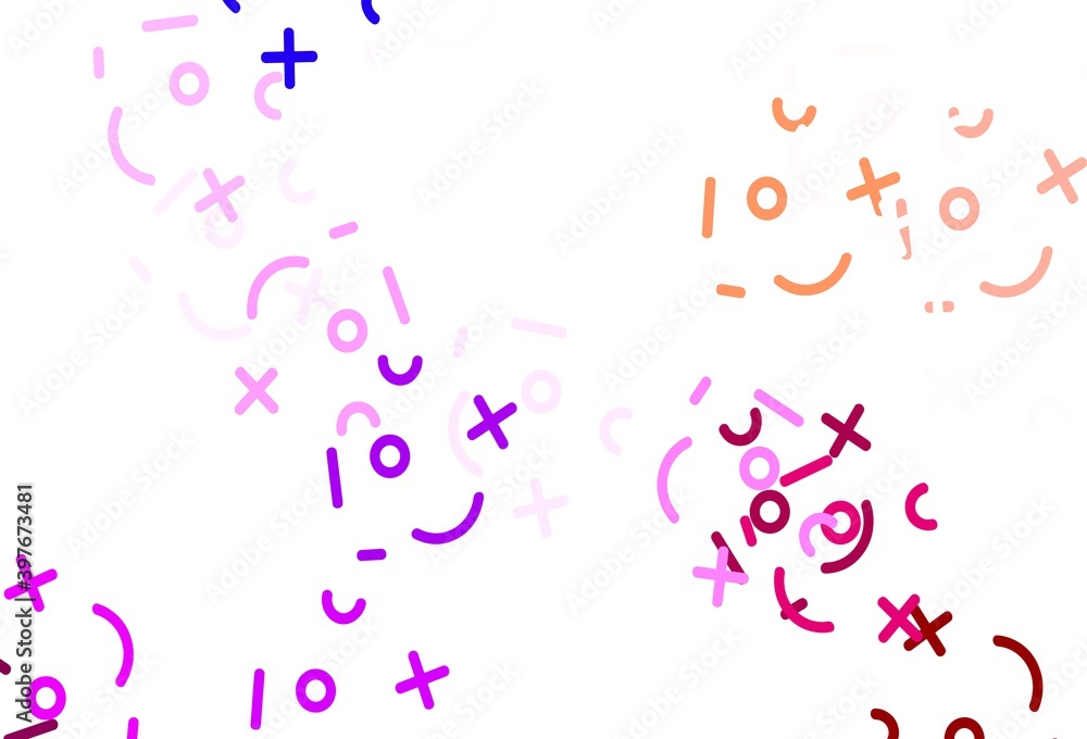 Fototapeta premium Light Blue, Red vector template with math simbols.