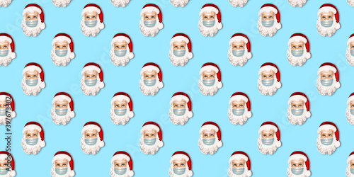 Christmas ornament Santa Claus Seamless pattern Xmask Christmask photo