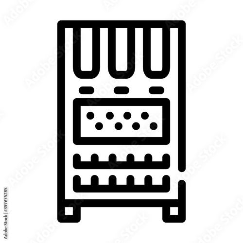 cabinet for storing and charging tablets drug, commercial equipment line icon vector illustration