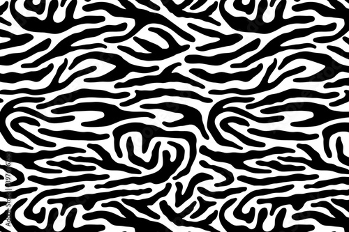 Vector abstract animalistic background. Freehand illustration of zebra skin print