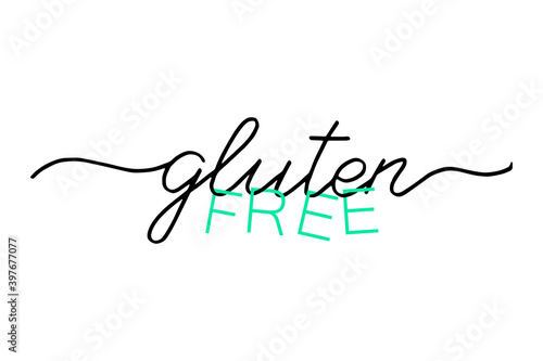 Gluten free Product food organic nature hand written lettering, label badge for groceries, stores, packaging and advertising.