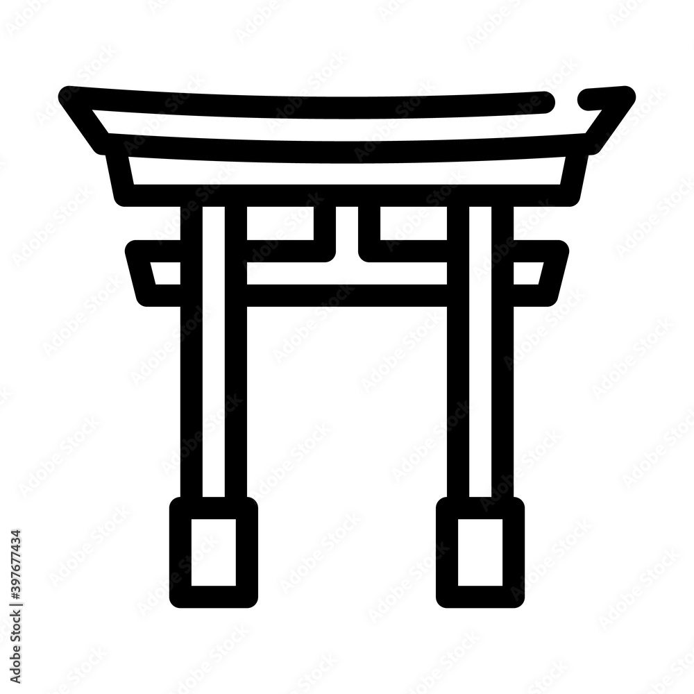 torii gate line icon vector illustration black torii gate line icon vector illustration black