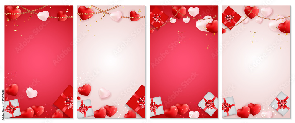Valentine's Day Love and Feelings banner Background Design. Template for  advertising, web, social media and fashion ads. Horizontal poster, flyer,  greeting card, header for website. Vector Stock Vector | Adobe Stock