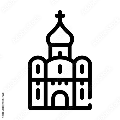 church religion building line icon vector illustration