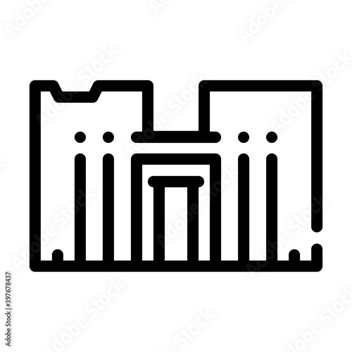 horus temple line icon vector illustration black