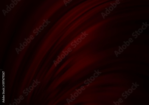 Dark Red vector pattern with lines, ovals.
