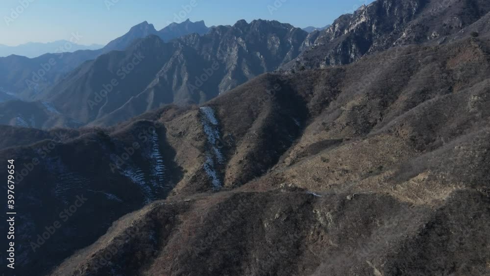 Aerial photography of the ancient Great Wall of China Aerial photography of the ancient Great Wall of China