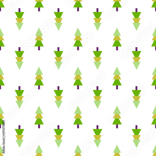 Vector seamless pattern in minimalistic style with Christmas trees