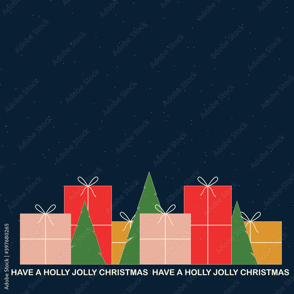 Obraz premium Christmas Gift - New Year box - Stock Vector Illustration