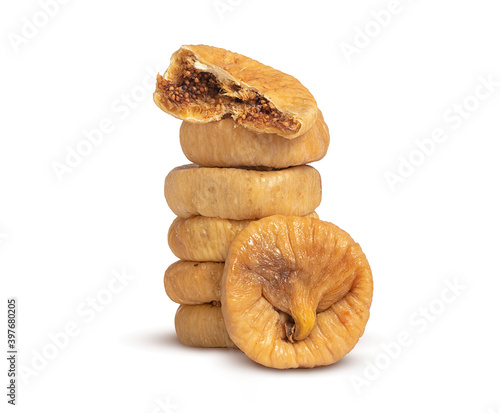 dried sweet figs on a white background