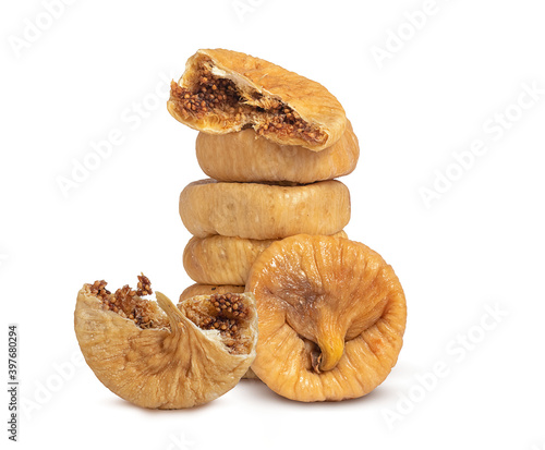 dried sweet figs on a white background