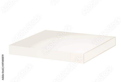 Closed white narrow box. vector illustration