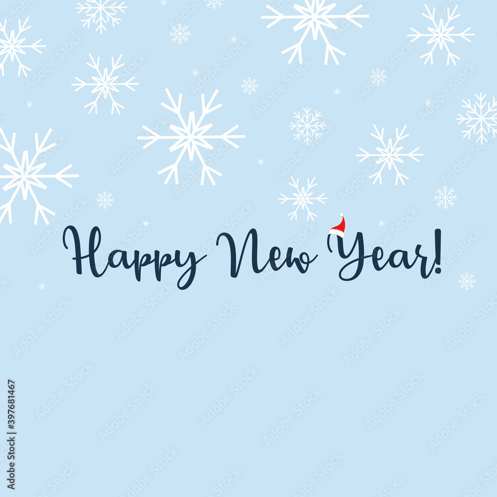 Happy New Year with snow banner Happy New Year with snow banner