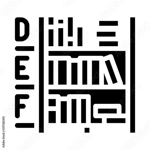library shelves glyph icon vector illustration black