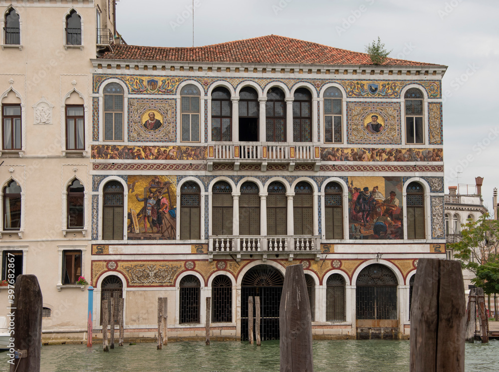 Building facade in the city of Venice, Italy, Europe