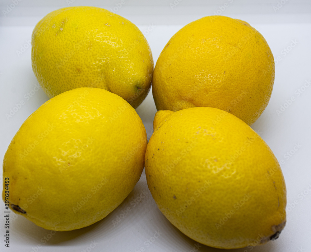 lemons on a white background