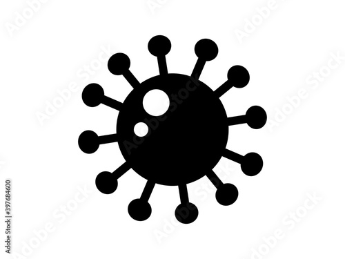 Coronavirus model bacteria icon. Black viral ball with legs paws all around and white highlights dangerous pandemic microbe loss of touch worldwide outbreak of infectious vector pathogen.