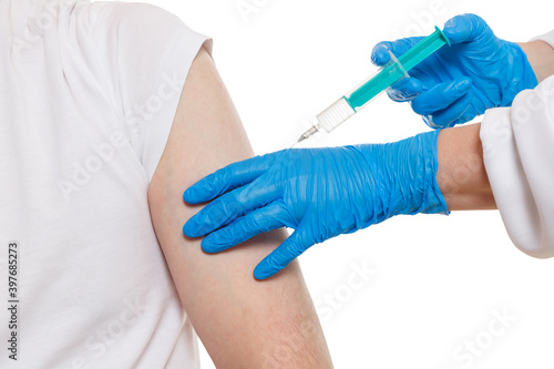 Vaccination vaccinate coronavirus vaccine syringe Corona Virus nurse doctor COVID-19 Covid isolated on white