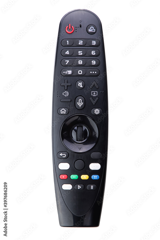 TV remote control, remotely isolated on white background TV remote control, remotely isolated on white background