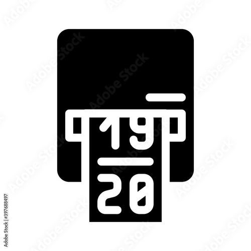 label printer device glyph icon vector illustration