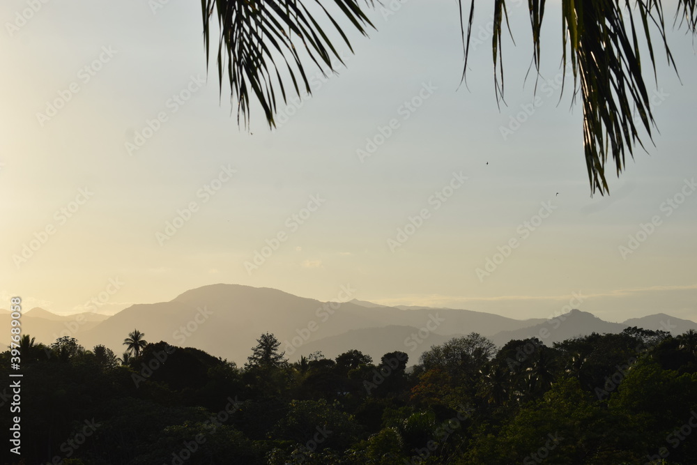 sunset over the mountains