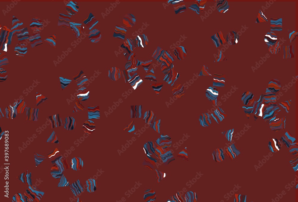 Fototapeta premium Light Blue, Red vector texture in poly style with circles, cubes.