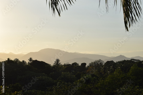 sunset over the mountains