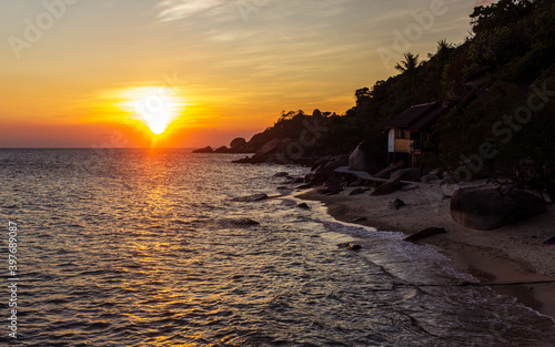 Thailand amazing sunset at beach