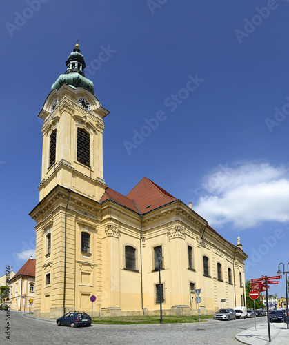 Uhersky Brod, Czech Republic - The Baroque parish church on Masaryk Square. Church of the Immaculate Conception of the Virgin Mary rebuilt in the years 1717-1733 photo