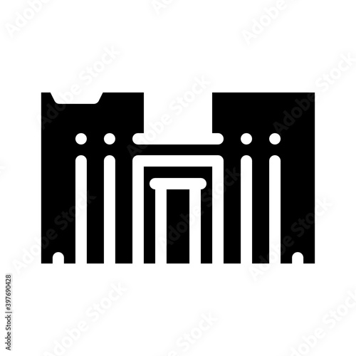 horus temple glyph icon vector illustration black