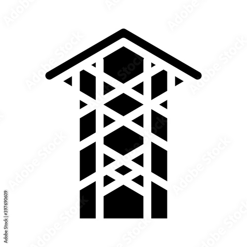 thorn crown chapel glyph icon vector illustration