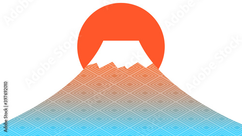 富士山　和柄　入子菱