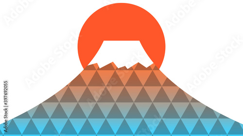 富士山　和柄　鱗